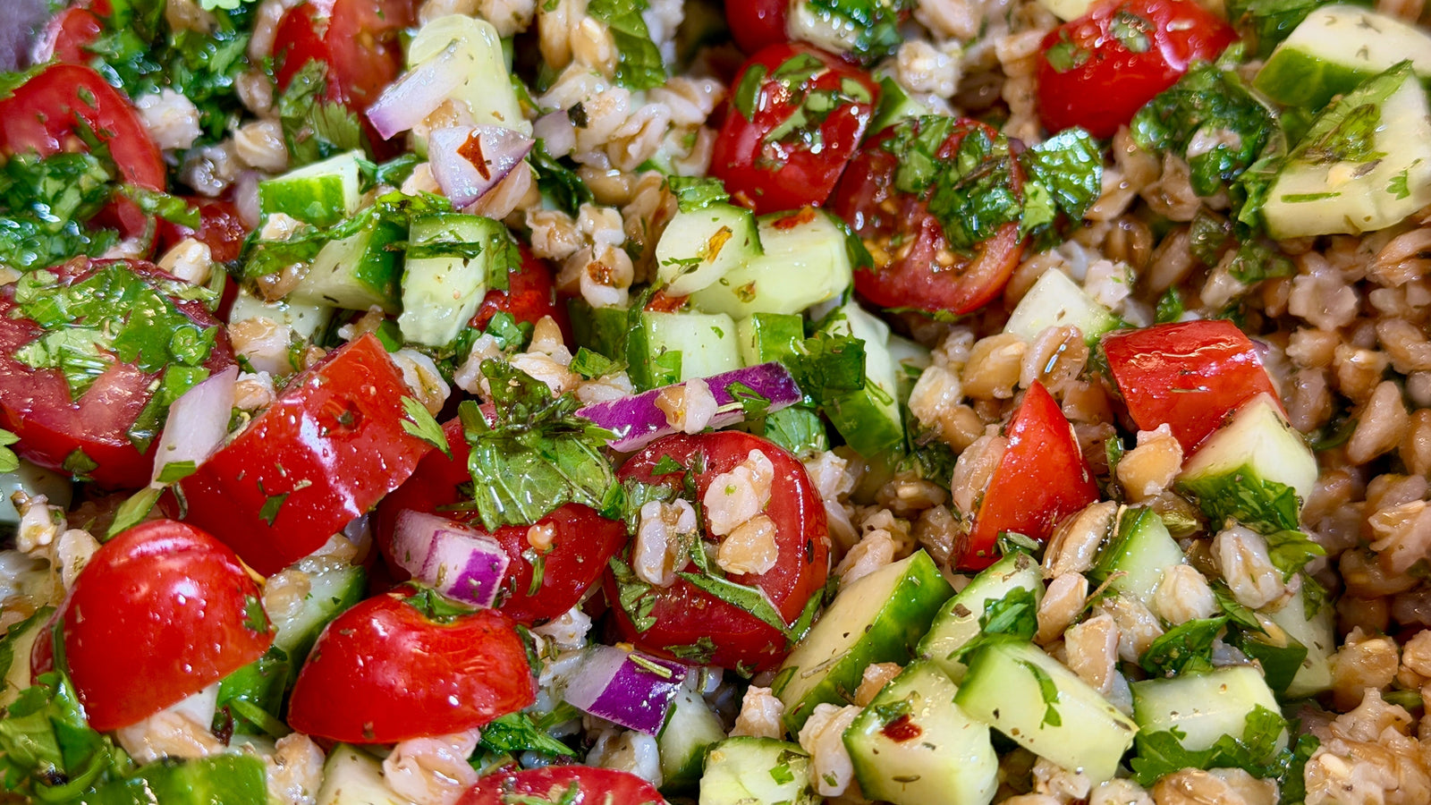 No Fridge Farro Salad